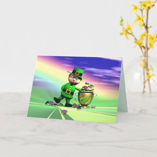 St. Patrick's Day Gold Fever Kaart (Gele Bloem)