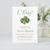 St. Patrick's Day Gold Green Balloons Baby shower Kaart (Staand voorkant)