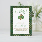 St. Patrick's Day Gold Green Shamrocks Baby shower Kaart (Staand voorkant)