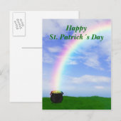St. Patrick's Day Gold Pot met regenboog - Briefka Briefkaart (Voorkant / Achterkant)