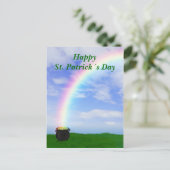 St. Patrick's Day Gold Pot met regenboog - Briefka Briefkaart (Staand voorkant)