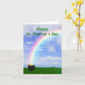 St. Patrick's Day Gold Pot - Wenskaart Kaart (Gele Bloem)