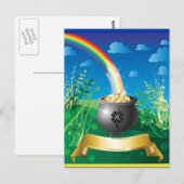 St. Patrick's Day Gold Rainbow Briefkaart (Voorkant / Achterkant)