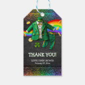St. Patrick's Day Gold Rainbow Clover Baby shower Cadeaulabel (Voorkant)