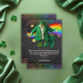 St. Patrick's Day Gold Rainbow Clover Baby shower Informatiekaartje
