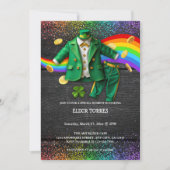 St. Patrick's Day Gold Rainbow Clover Baby shower Kaart (Voorkant)