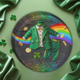 St. Patrick's Day Gold Rainbow Clover Baby shower Papieren Bordje