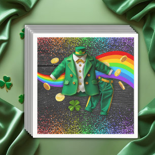 St. Patrick's Day Gold Rainbow Clover Baby shower Servet