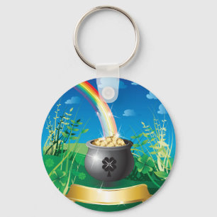St. Patrick's Day Gold Rainbow Sleutelhanger