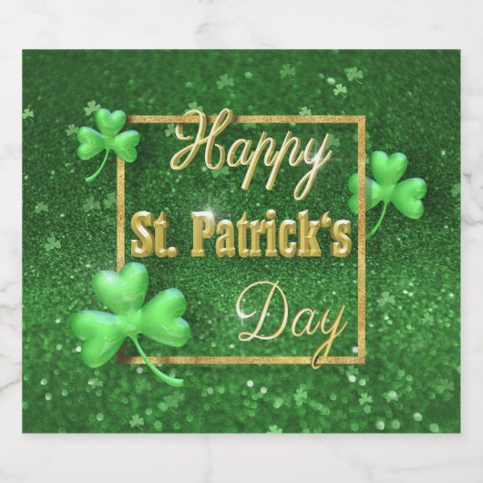 St. Patrick's Day Gold Shamrock Bier Etiket (Enkel label)