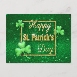 St. Patrick's Day Gold Shamrock Briefkaart