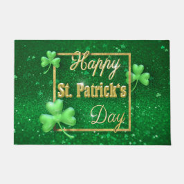 St. Patrick's Day Gold Shamrock Deurmat