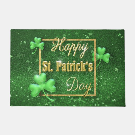 St. Patrick's Day Gold Shamrock Deurmat (Voorkant)