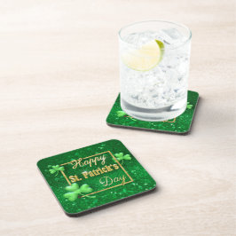 St. Patrick's Day Gold Shamrock Drankjes Onderzetter