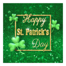 St. Patrick's Day Gold Shamrock Foto Afdruk