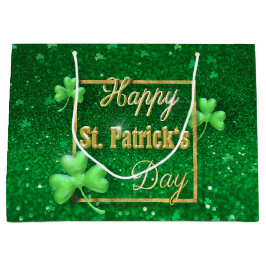 St. Patrick's Day Gold Shamrock Groot Cadeauzakje