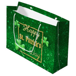 St. Patrick's Day Gold Shamrock Groot Cadeauzakje