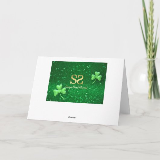 St. Patrick's Day Gold Shamrock Kaart (Achterkant)