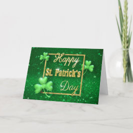 St. Patrick's Day Gold Shamrock Kaart