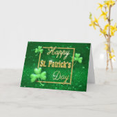 St. Patrick's Day Gold Shamrock Kaart (Gele Bloem)