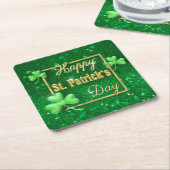 St. Patrick's Day Gold Shamrock Kartonnen Onderzetters (Schuin)