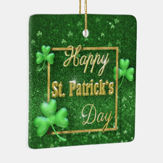 St. Patrick's Day Gold Shamrock Keramisch Ornament (Rechts)