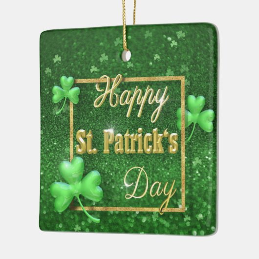 St. Patrick's Day Gold Shamrock Keramisch Ornament (Links)