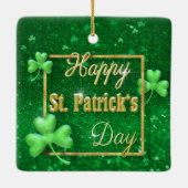 St. Patrick's Day Gold Shamrock Keramisch Ornament (Achterkant)