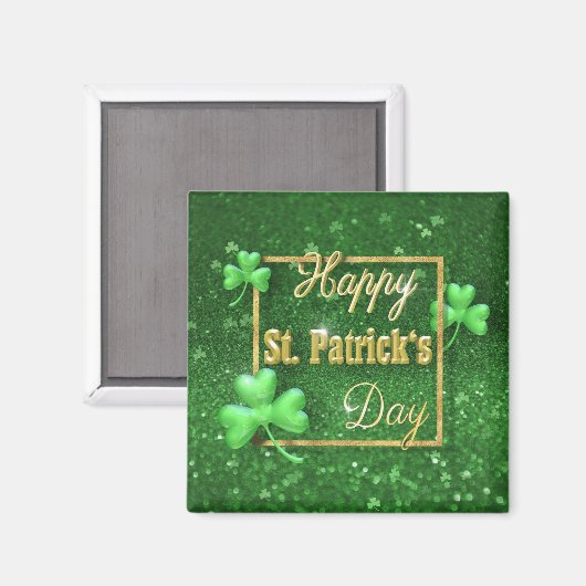 St. Patrick's Day Gold Shamrock Magneet (Voorkant / Achterkant)