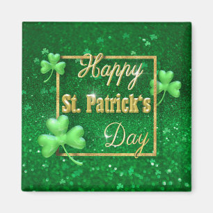 St. Patrick's Day Gold Shamrock Magneet