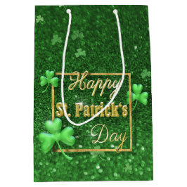 St. Patrick's Day Gold Shamrock Medium Cadeauzakje