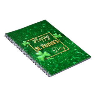 St. Patrick's Day Gold Shamrock Notitieboek