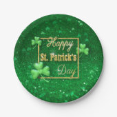 St. Patrick's Day Gold Shamrock Papieren Bordje (Voorkant)