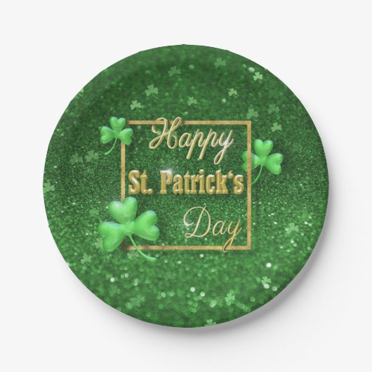 St. Patrick's Day Gold Shamrock Papieren Bordje (Voorkant)