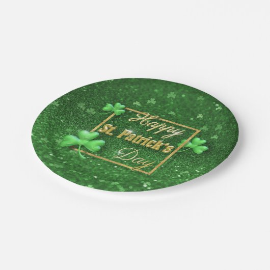 St. Patrick's Day Gold Shamrock Papieren Bordje (Gekanteld)