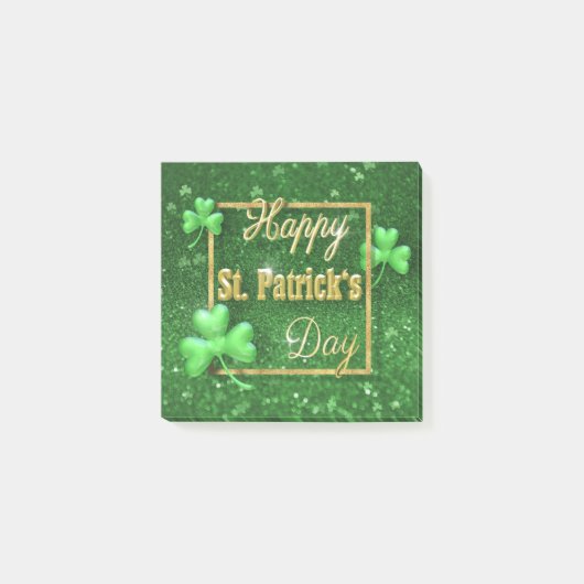 St. Patrick's Day Gold Shamrock Post-it® Notes (Voorkant)