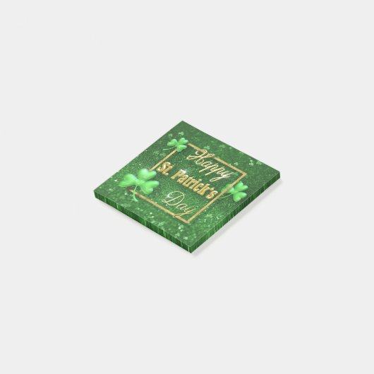 St. Patrick's Day Gold Shamrock Post-it® Notes (Schuin)