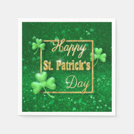 St. Patrick's Day Gold Shamrock Servet