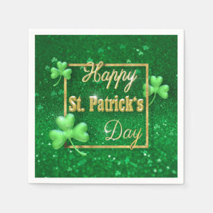 St. Patrick's Day Gold Shamrock Servet