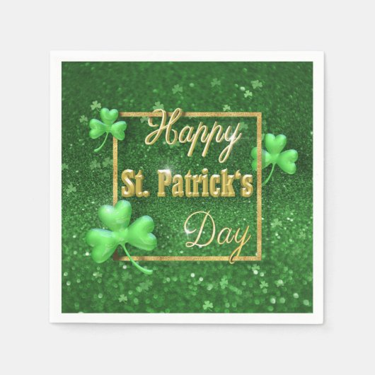 St. Patrick's Day Gold Shamrock Servet (Voorkant)