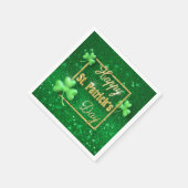 St. Patrick's Day Gold Shamrock Servet (Hoek)