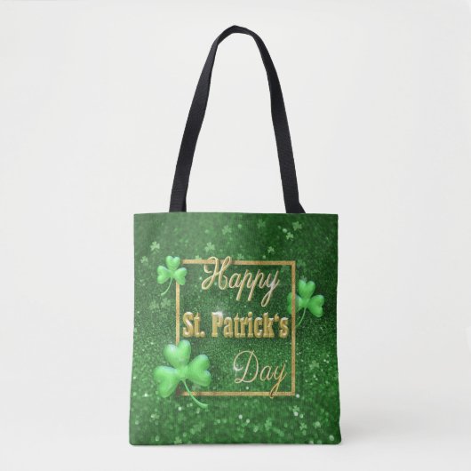 St. Patrick's Day Gold Shamrock Tote Bag (Voorkant)