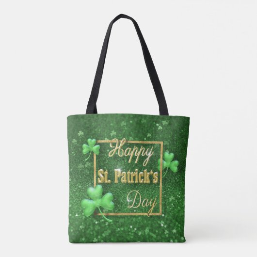 St. Patrick's Day Gold Shamrock Tote Bag (Achterkant)