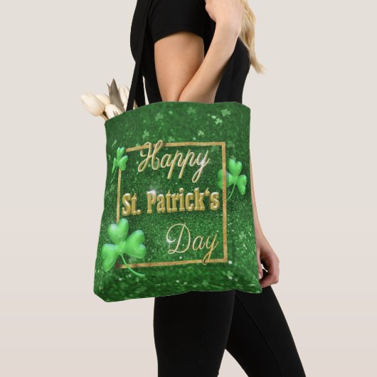 St. Patrick's Day Gold Shamrock Tote Bag (Dichtbij)