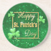St. Patrick's Day Gold Shamrock Zandsteen Onderzetter (Voorkant)