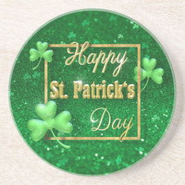 St. Patrick's Day Gold Shamrock Zandsteen Onderzetter