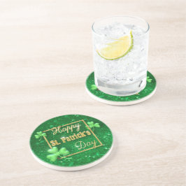 St. Patrick's Day Gold Shamrock Zandsteen Onderzetter