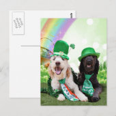 St Patricks Day - Golden Doodles - Sadie en Izzie Briefkaart (Voorkant / Achterkant)