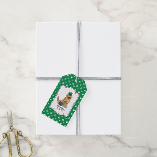 St. Patrick's Day Golden Retriever Dog Cadeaulabel (Met Touw)