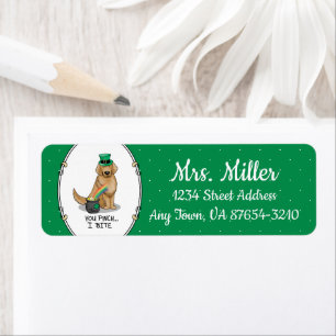 St. Patrick's Day Golden Retriever Dog Etiket